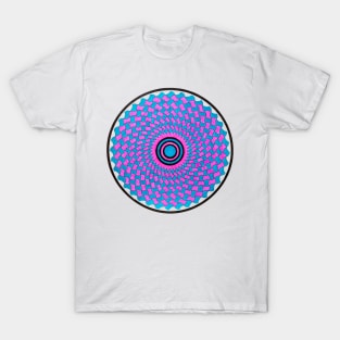 Handmade blue and pink mandala art T-Shirt